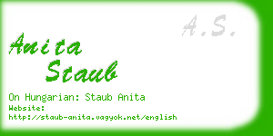 anita staub business card